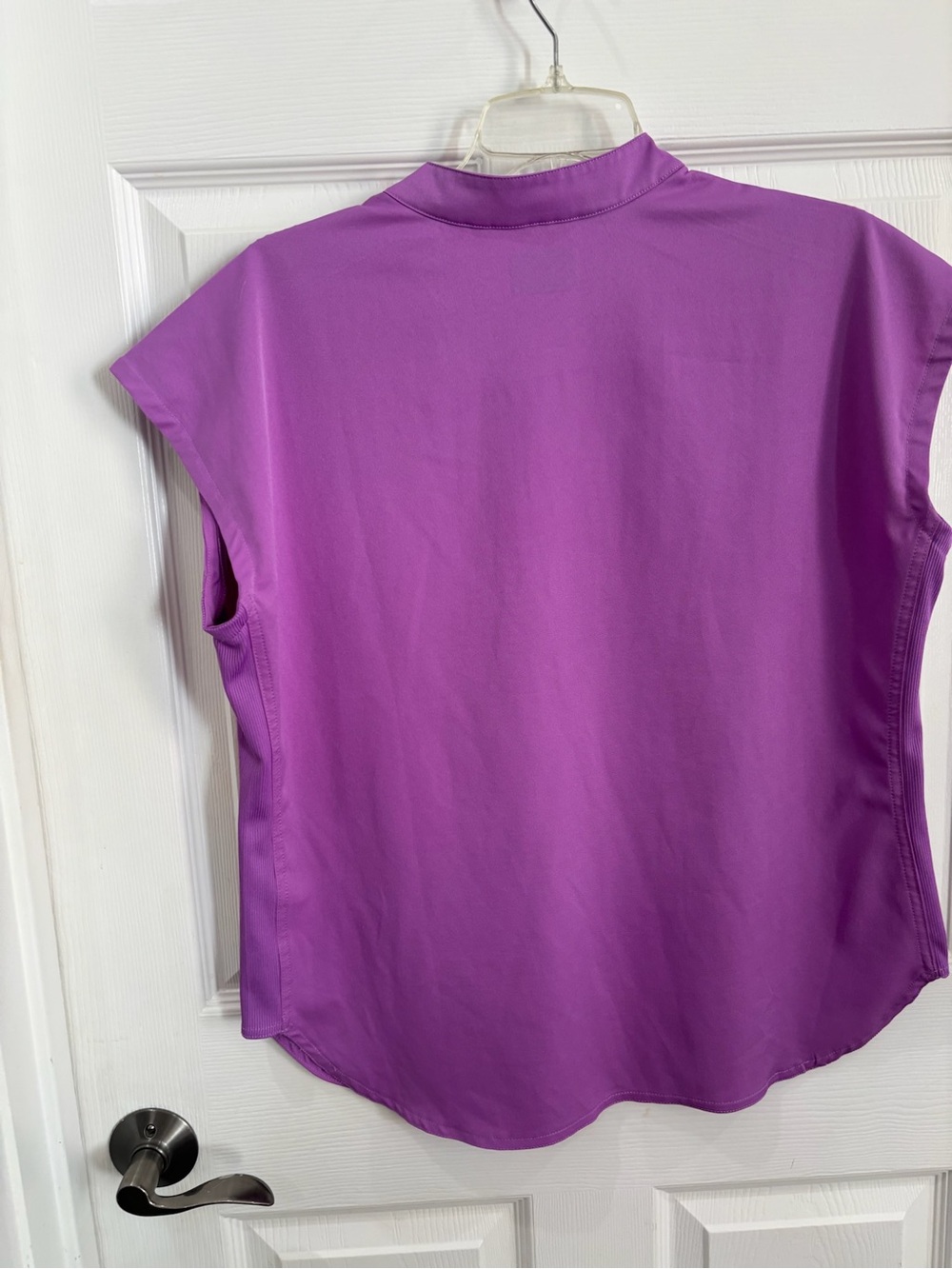 Ava Therese Split-Neck Scrub Top in Bright Purple - Picture 7 of 7